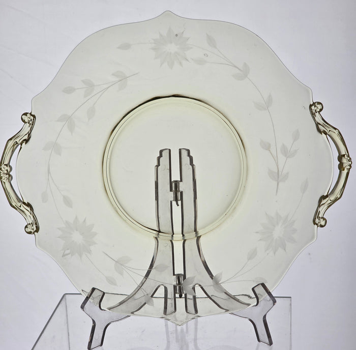 Lancaster Glass Co. Yellow Jubilee serving plate