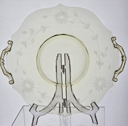 Lancaster Glass Co. Yellow Jubilee serving plate