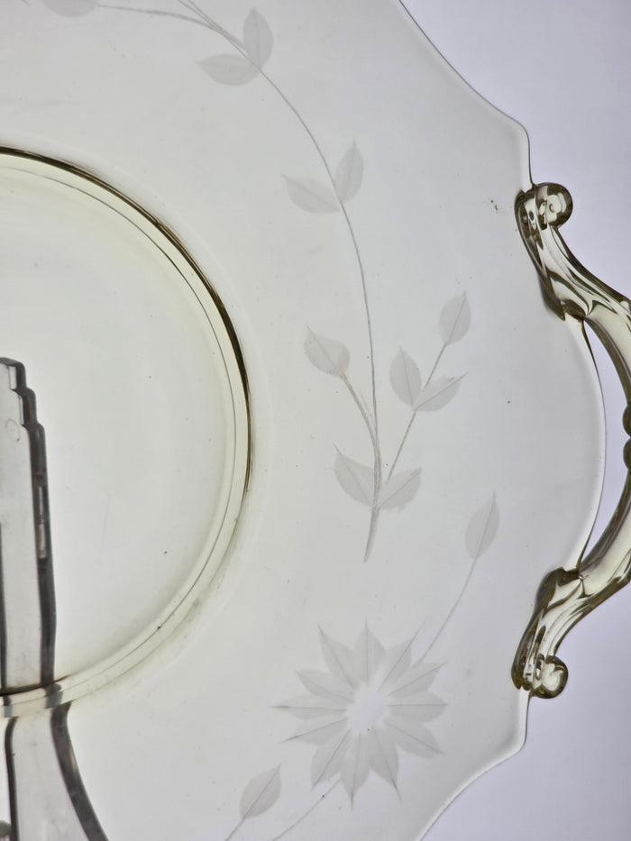 Lancaster Glass Co. Yellow Jubilee serving plate