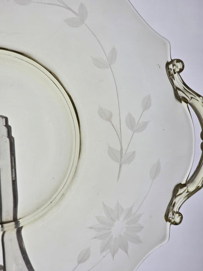 Lancaster Glass Co. Yellow Jubilee serving plate