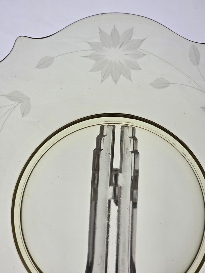 Lancaster Glass Co. Yellow Jubilee serving plate