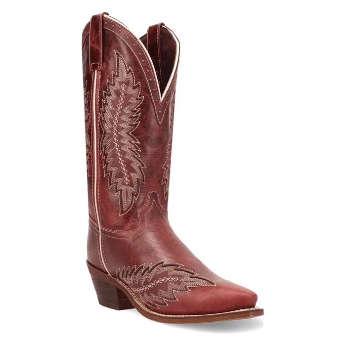 Laredo Women's Coyote Creek Snip Toe Leather Boot in Red