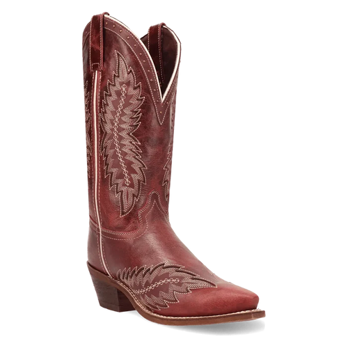 Laredo Women's Coyote Creek Snip Toe Leather Boot in Red