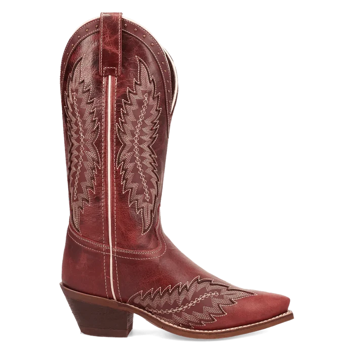 Laredo Women's Coyote Creek Snip Toe Leather Boot in Red