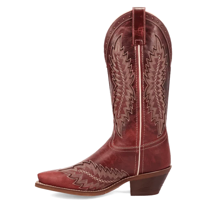 Laredo Women's Coyote Creek Snip Toe Leather Boot in Red
