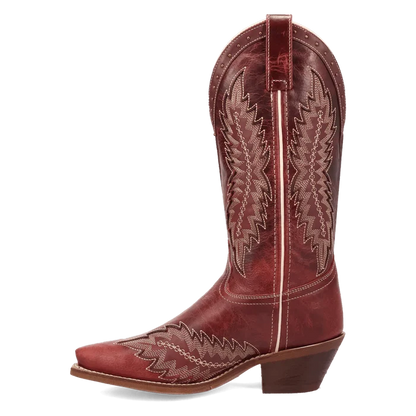 Laredo Women's Coyote Creek Snip Toe Leather Boot in Red