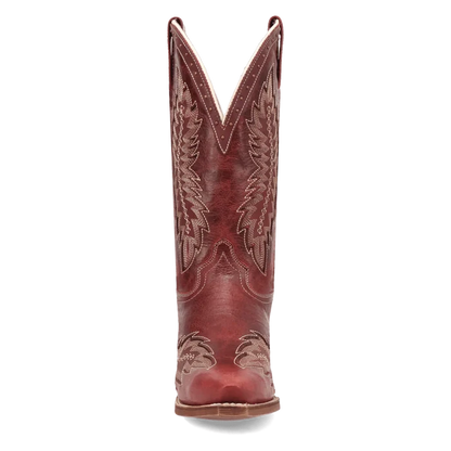 Laredo Women's Coyote Creek Snip Toe Leather Boot in Red