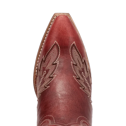 Laredo Women's Coyote Creek Snip Toe Leather Boot in Red