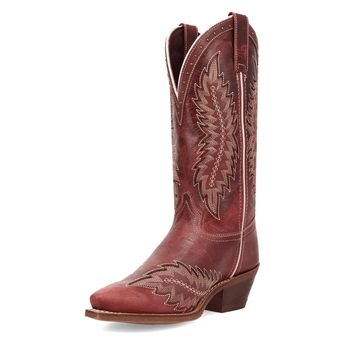 Laredo Women's Coyote Creek Snip Toe Leather Boot in Red