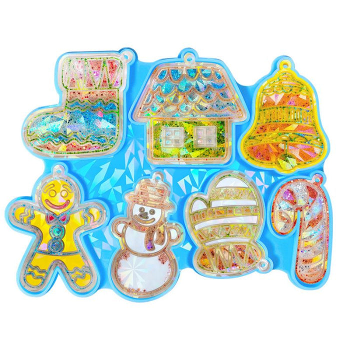 Laser Christmas Gingerbread Man Gloves Socks Pendant Resin Molds