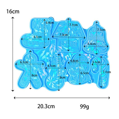 Laser Christmas Gingerbread Man Gloves Socks Pendant Resin Molds
