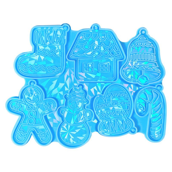 Laser Christmas Gingerbread Man Gloves Socks Pendant Resin Molds