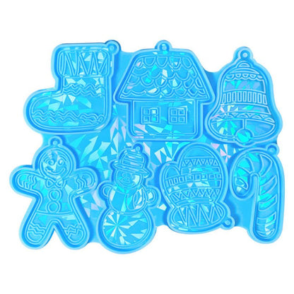 Laser Christmas Gingerbread Man Gloves Socks Pendant Resin Molds