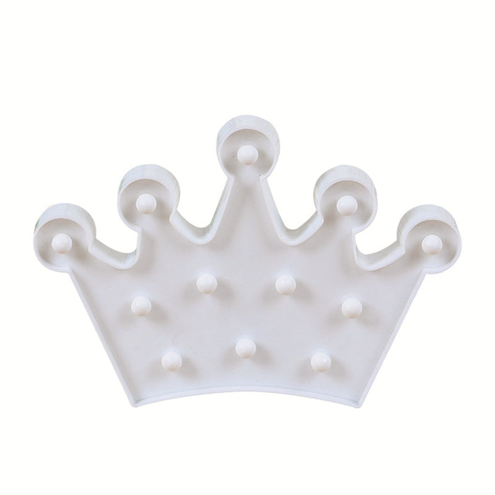 LED 5 Pt. Crown for Home Decor, Walls, Room, Desk & Backdrops (Blue,Yellow,White,Pink) Battery Operated