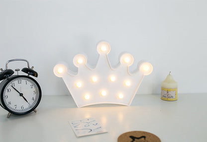 LED 5 Pt. Crown for Home Decor, Walls, Room, Desk & Backdrops (Blue,Yellow,White,Pink) Battery Operated