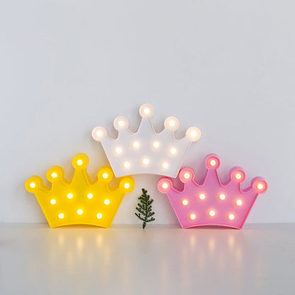 LED 5 Pt. Crown for Home Decor, Walls, Room, Desk & Backdrops (Blue,Yellow,White,Pink) Battery Operated