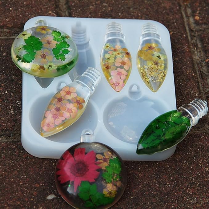 Light Bulb Pendant Silicone Mold Christmas Ornament Resin Mold