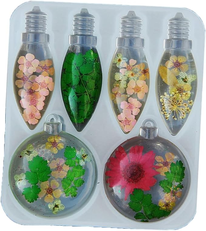 Light Bulb Pendant Silicone Mold Christmas Ornament Resin Mold