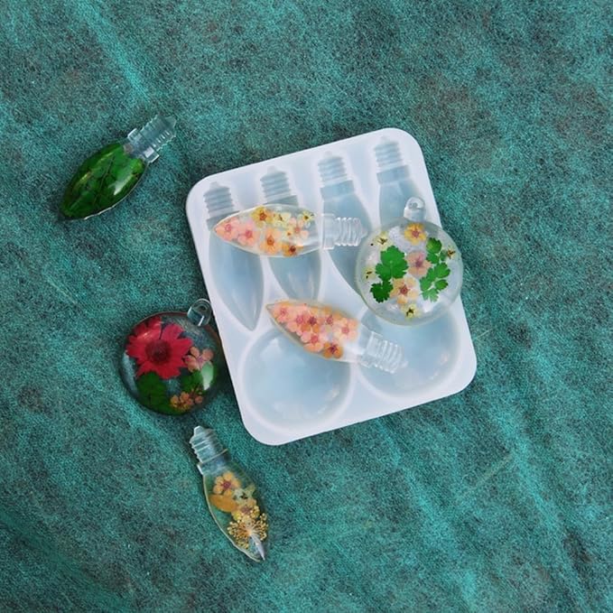 Light Bulb Pendant Silicone Mold Christmas Ornament Resin Mold