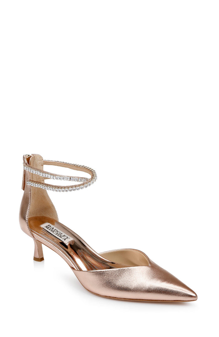 Champagne | Lilibeth Dual-Strapped Kitten Heels