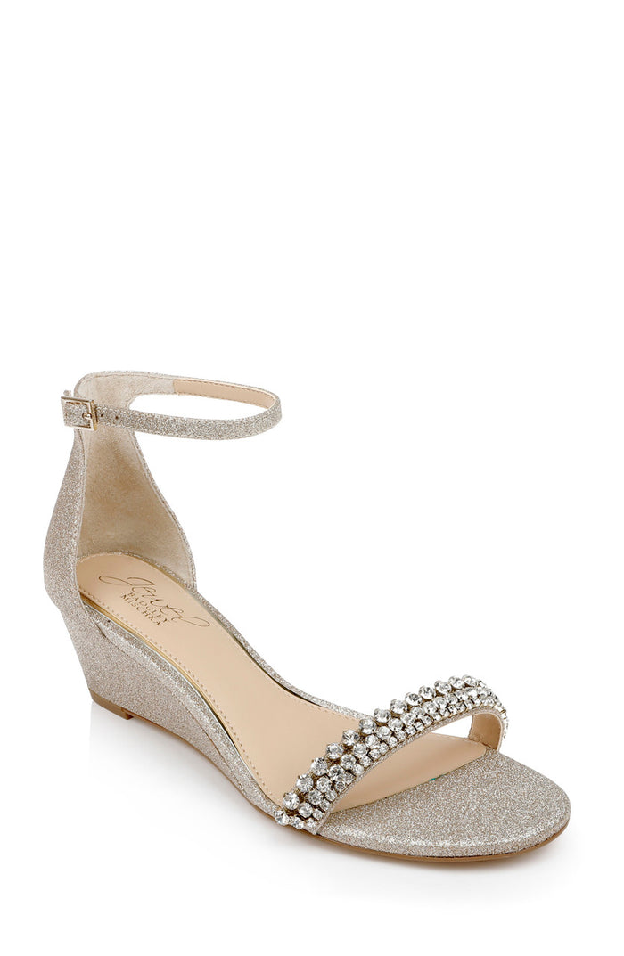Light Gold | Lora Low Wedge Sandals