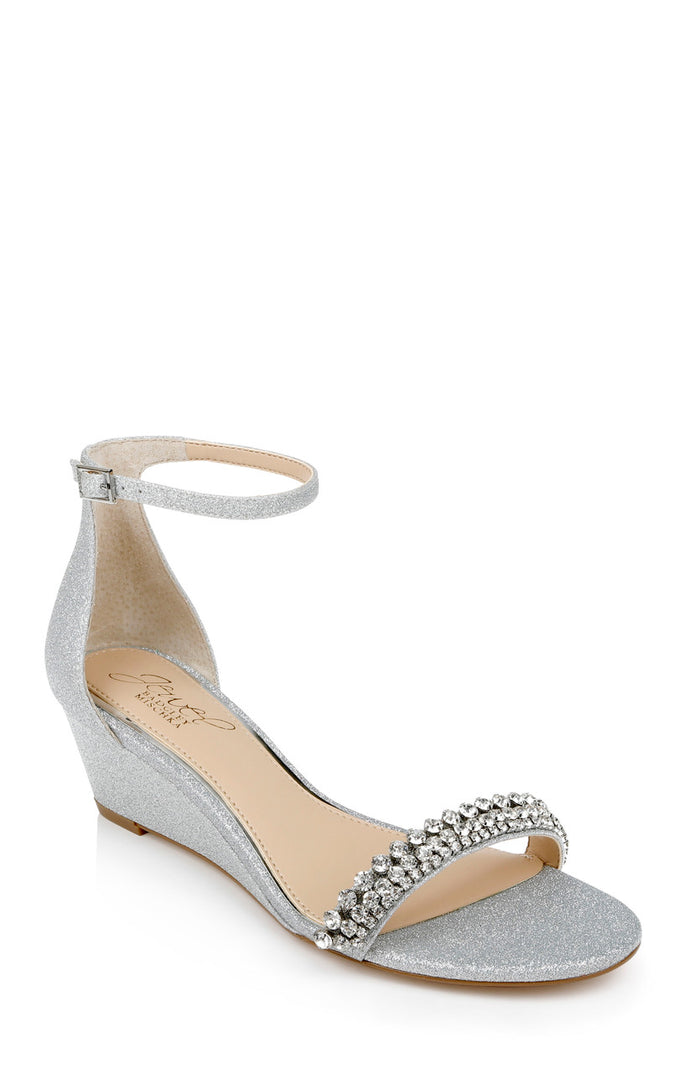 Silver | Lora Low Wedge Sandals