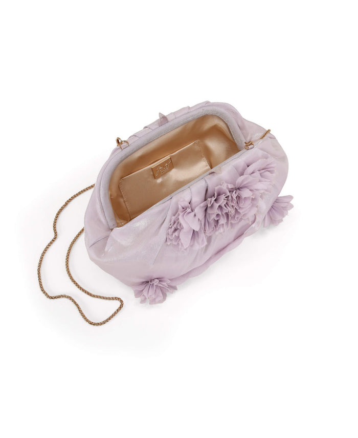 Lilac | Lottie Floral Applique Pouch Clutch