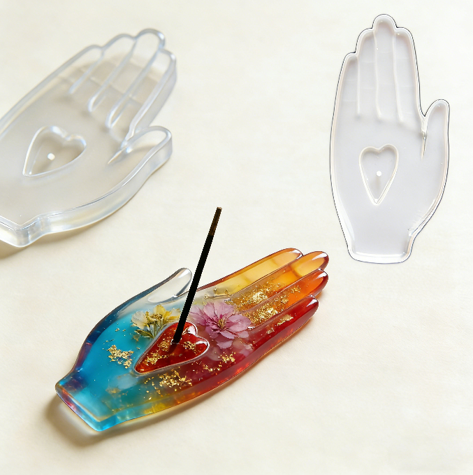 Love in the Palm Ornament &Incense Holder Resin Mold