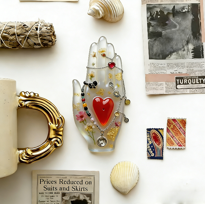 Love in the Palm Ornament &Incense Holder Resin Mold