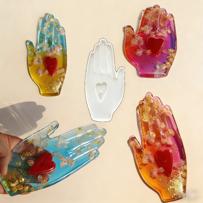Love in the Palm Ornament &Incense Holder Resin Mold
