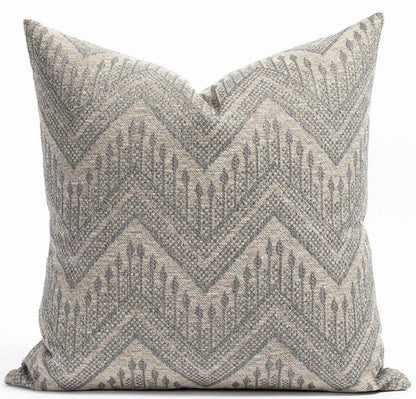 Mali Chevron Woven Pillow Cover in Slate