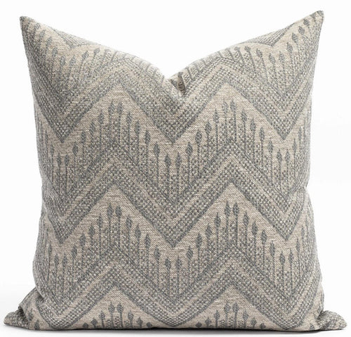 Mali Chevron Woven Pillow Cover in Slate