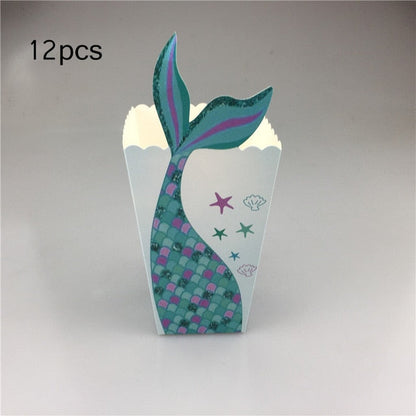 Mermaid Under The Sea Popcorn Boxes Party Favors Boxes (12 pcs)