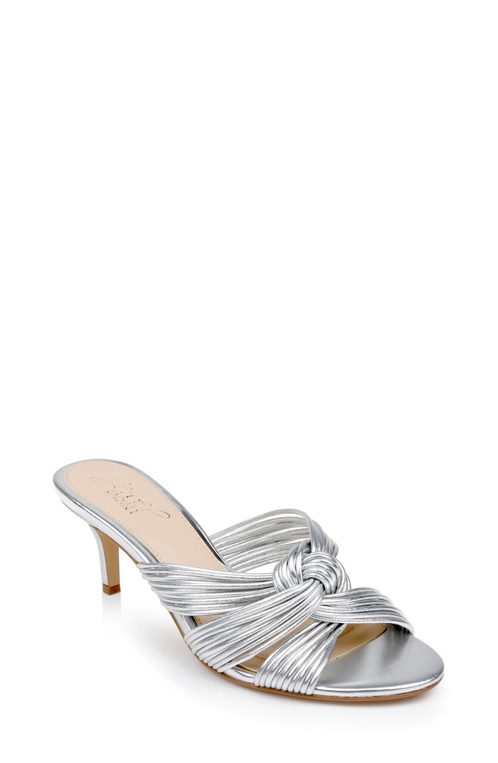 Silver | Mia Twisted Leather Mules
