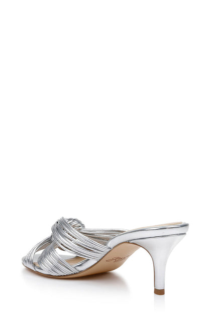 Silver | Mia Twisted Leather Mules