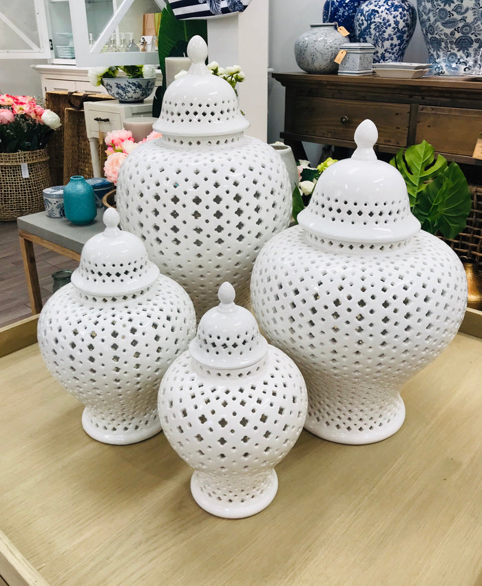 Minx White Temple Jar Medium