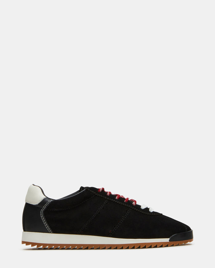 MIRAGE Black Suede Low-Top Sneaker | Women's Sneakers | Steve Madden