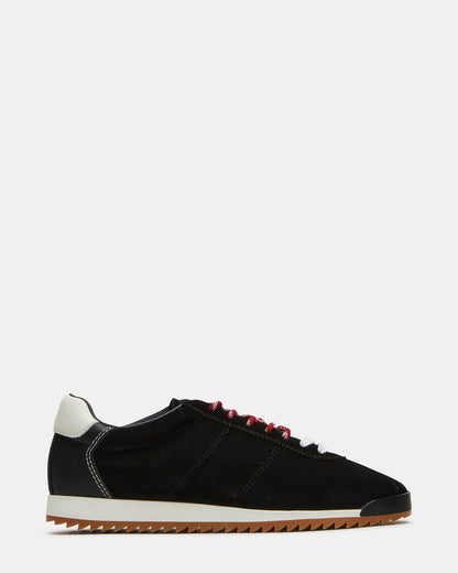 MIRAGE Black Suede Low-Top Sneaker | Women's Sneakers | Steve Madden