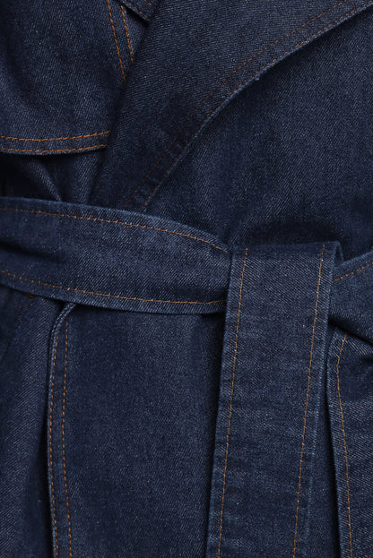 OUTERWEAR Miranda Cropped Denim Trench - Indigo Wash