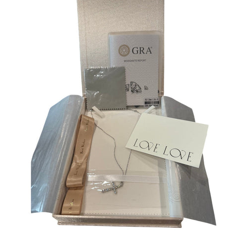 Moissanite 1.2 Carat Cross Necklace*925 Silver*Retail $900*Full Gift Set