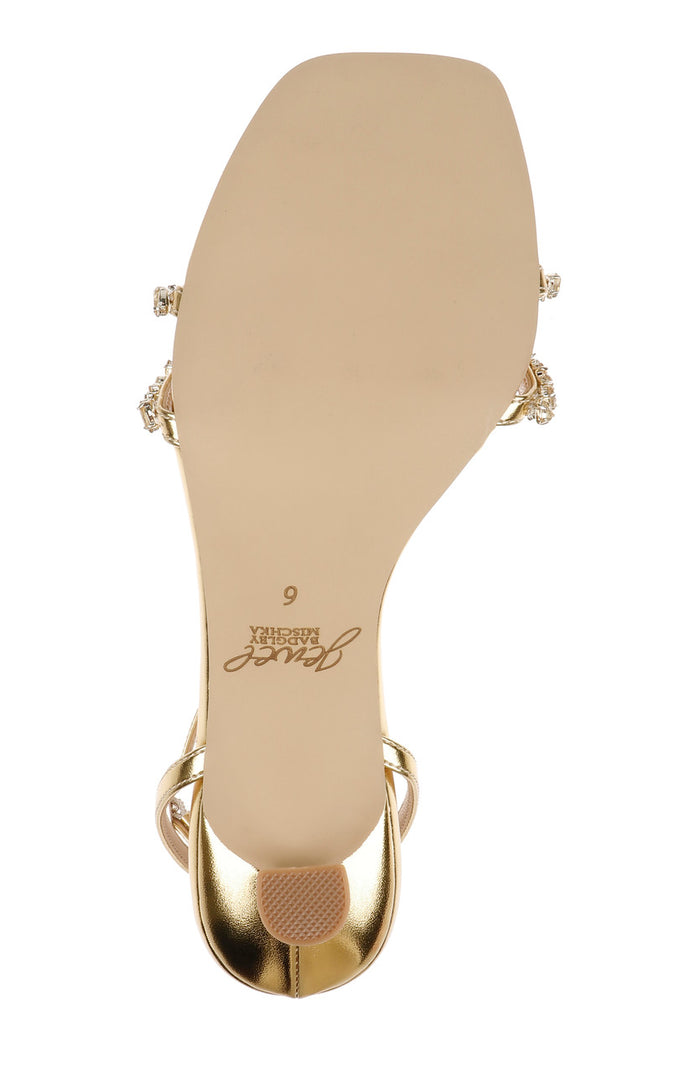 Gold Metallic | Nayla Kitten Heel Sandals Sole