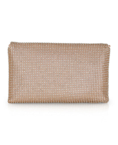 Gold | Noemi Crystal Envelope Clutch Back