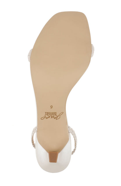 White Leather | Nyx Braided Ankle Strap Sandals Sole
