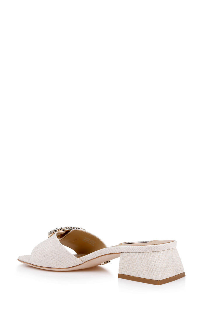 Chalk | Odalys Block Heel Slide Sandal Back Side