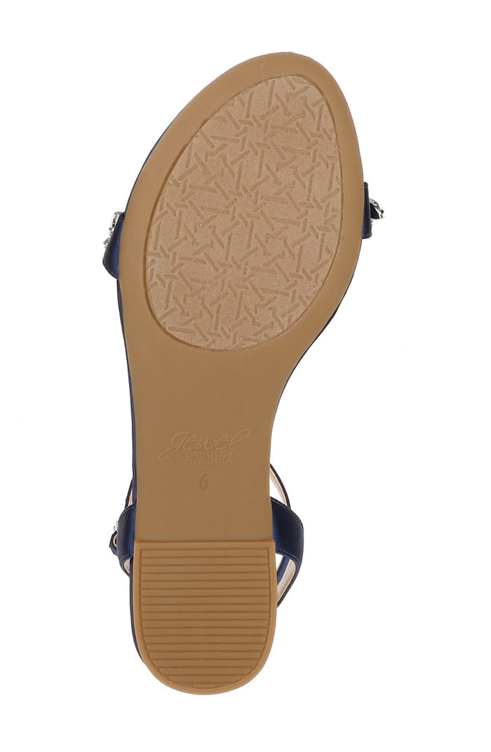 Navy | Ohara Minimalist Crystal Adorned Flats