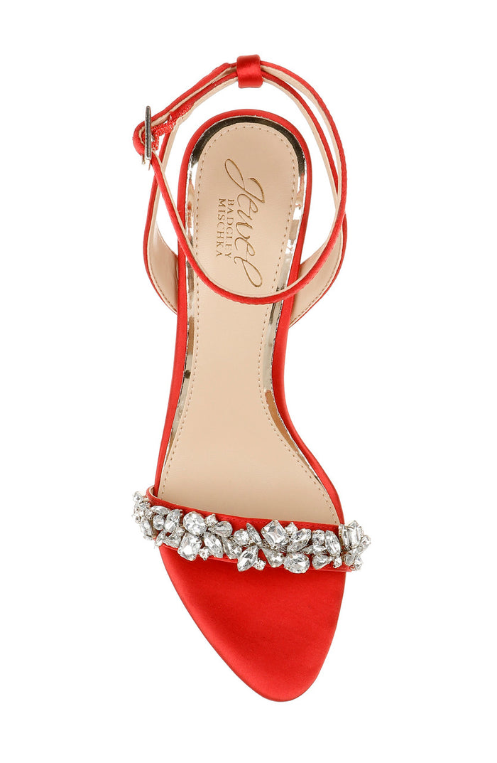 Scarlet Red | Ojai Crystal Adorned Sculpted Stilettos
