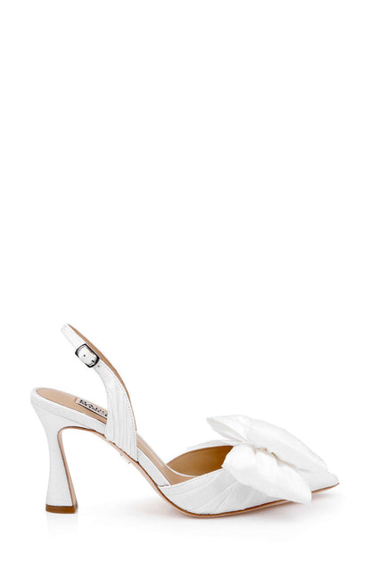 White Silk | Olisa Block Heel Slingback Pump Side