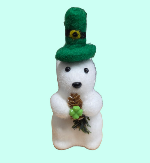 Ornament - Fuzzy White Squirrel St. Patrick's Ornament