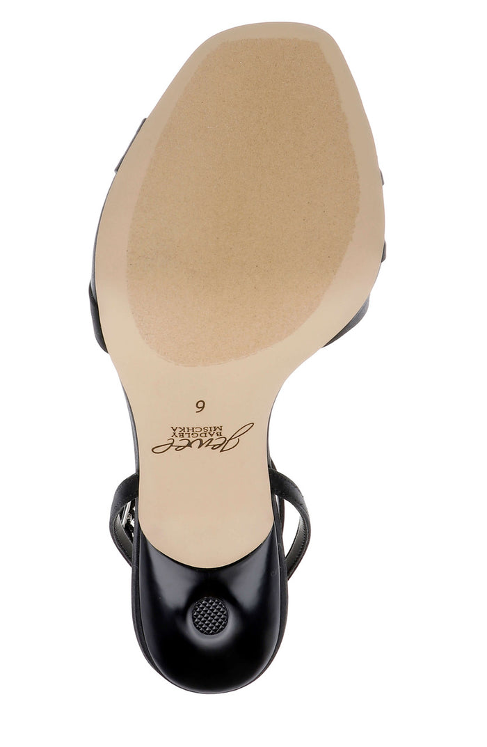 Black Satin | Parisa Ankle Strap Sandal Sole