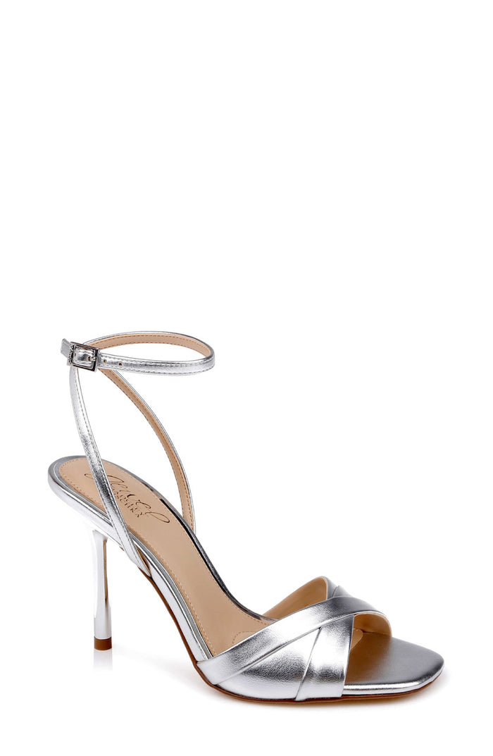 Silver Metallic | Parisa Ankle Strap Sandal Front Side